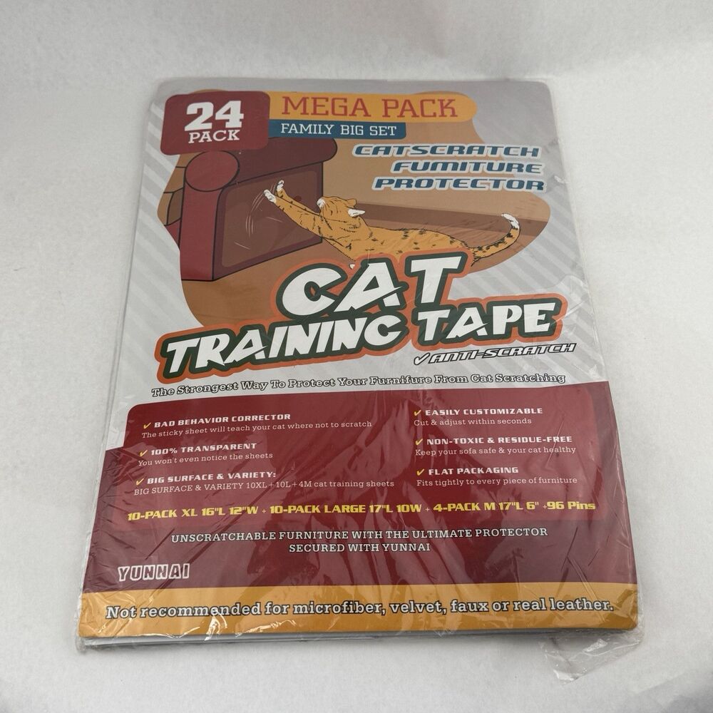 Cat Scratch Deterrent Tape Double Sided Anti Scratch Furniture Protector 24 Pack